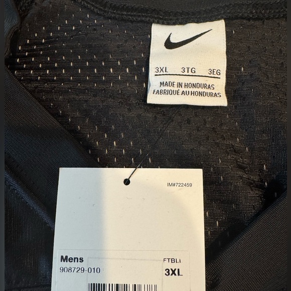 Nike vapor varsity black football mesh jersey NWT 908729-010 - Picture 3 of 9